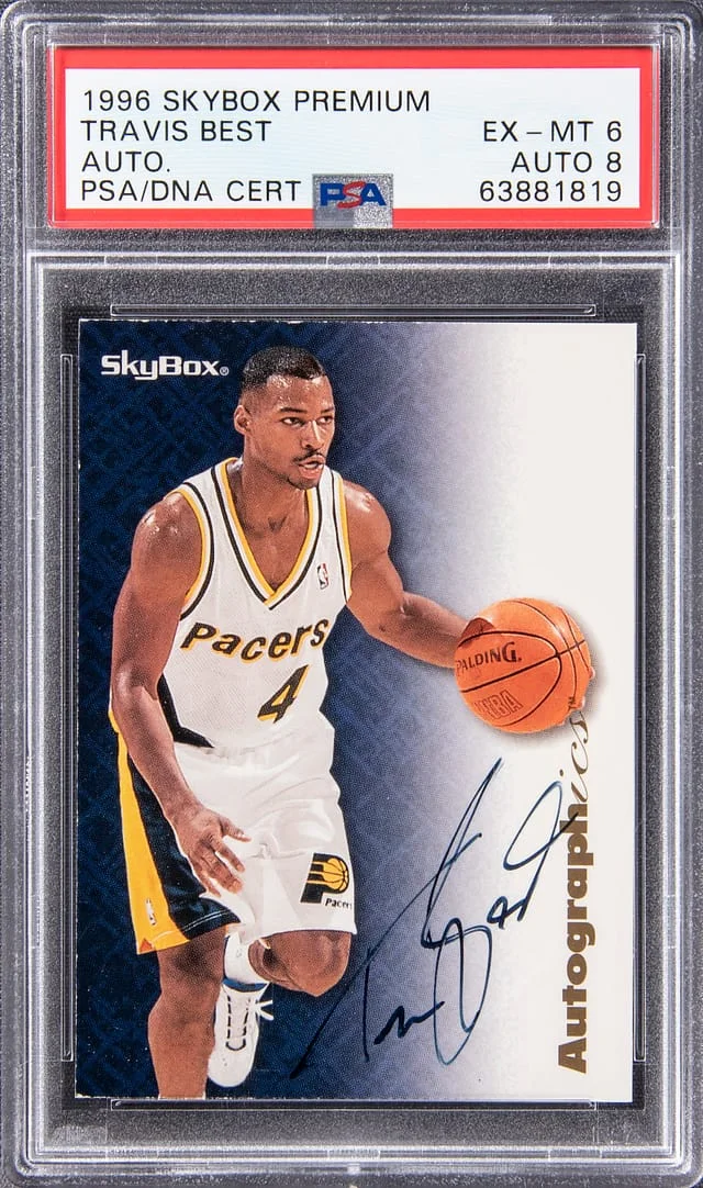 1996 SkyBox Premium Autographics Travis Best #no-number card image