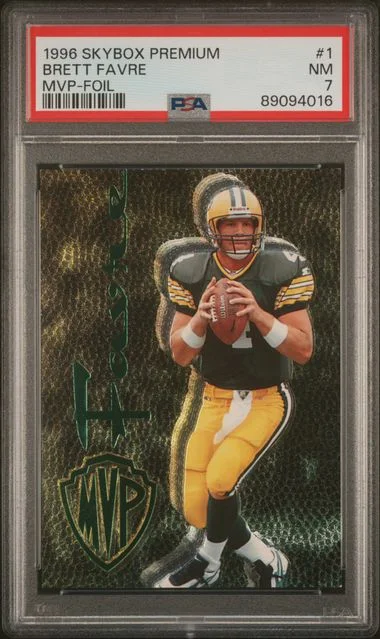 1996 SkyBox Premium Brett Favre Favre MVP Foil #1 card image