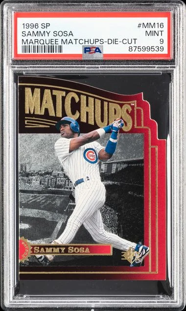 1996 SP Marquee Matchups Die-Cut Sammy Sosa #MM16 card image