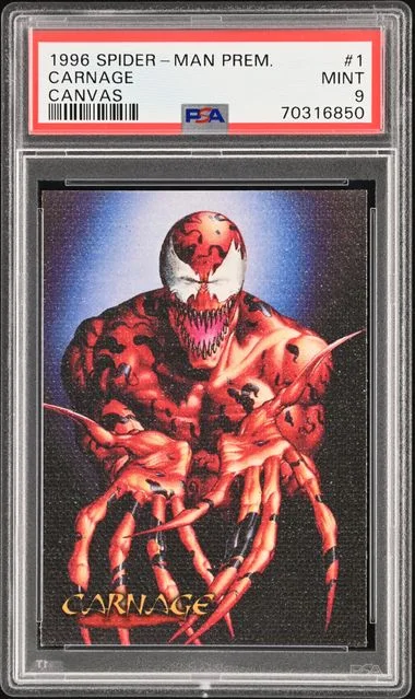 1996 Spider-Man Premium Canvas Carnage #1 card image