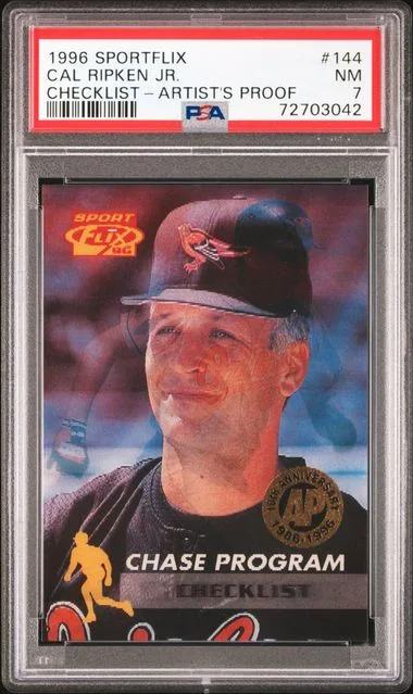 1996 Sportflix Artist's Proof Cal Ripken Jr., Checklist #144 card image
