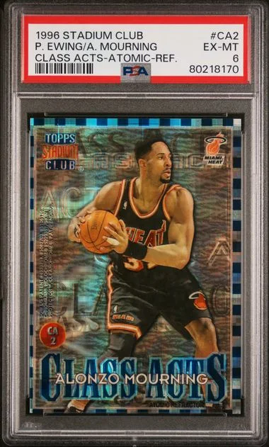 1996 Stadium Club Alonzo Mourning/Patrick Ewing Class Acts Atomic Refractor #CA2 card image