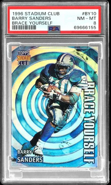 1996 Stadium Club Barry Sanders Brace Yourself #BY10 card image