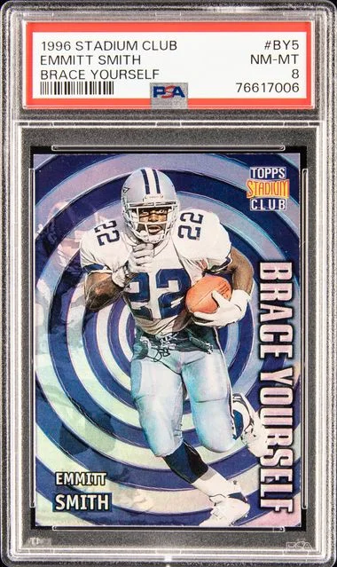1996 Stadium Club Emmitt Smith Brace Yourself Brace Yourself #By5 card image