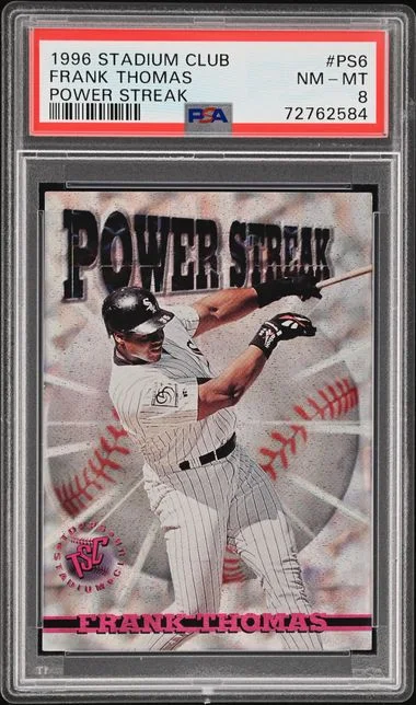 1996 Stadium Club Frank Thomas Power Streak #PS6 card image