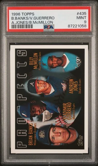 1996 Topps Andruw Jones/Billy Mcmillon/Brian Banks/Vladimir Guerrero #435 card image