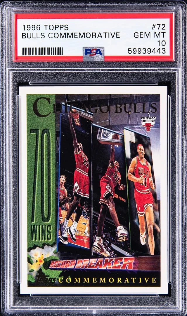 1996 Topps Chicago Bulls Commemorative Record Breakers #72 card image