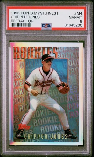 1996 Topps Chipper Jones Mystery Finest Refractor #M4 card image