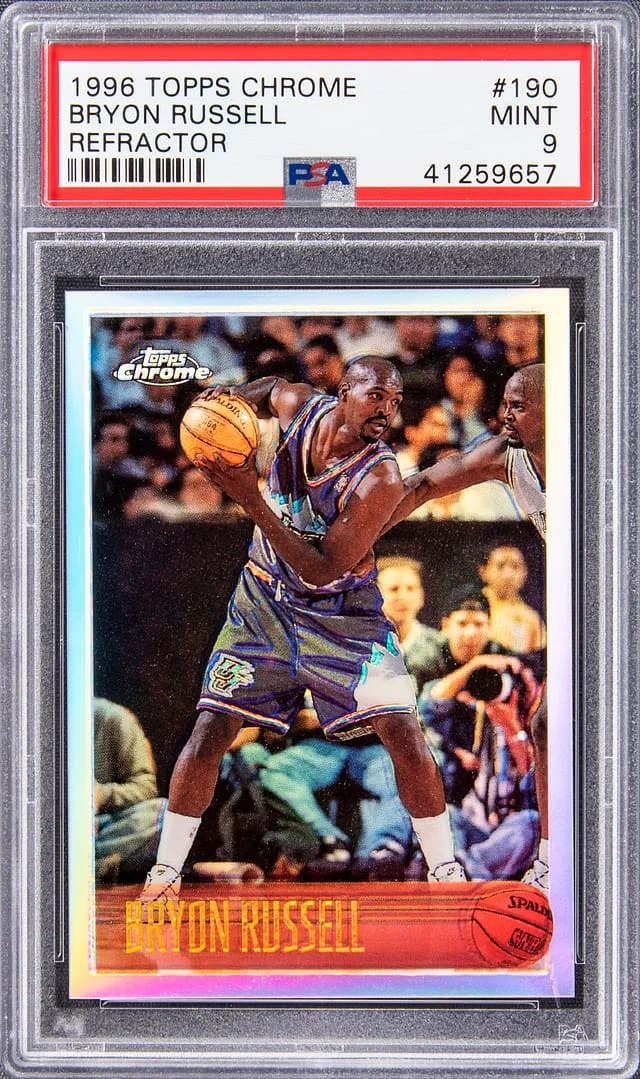 1996 Topps Chrome Bryon Russell Refractor #190 card image