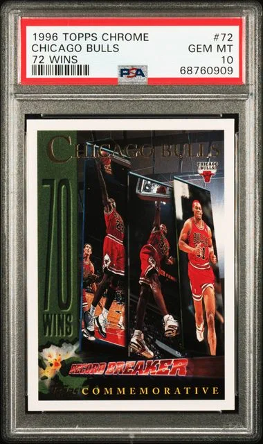 1996 Topps Chrome Chicago Bulls 72 Wins #72 card image