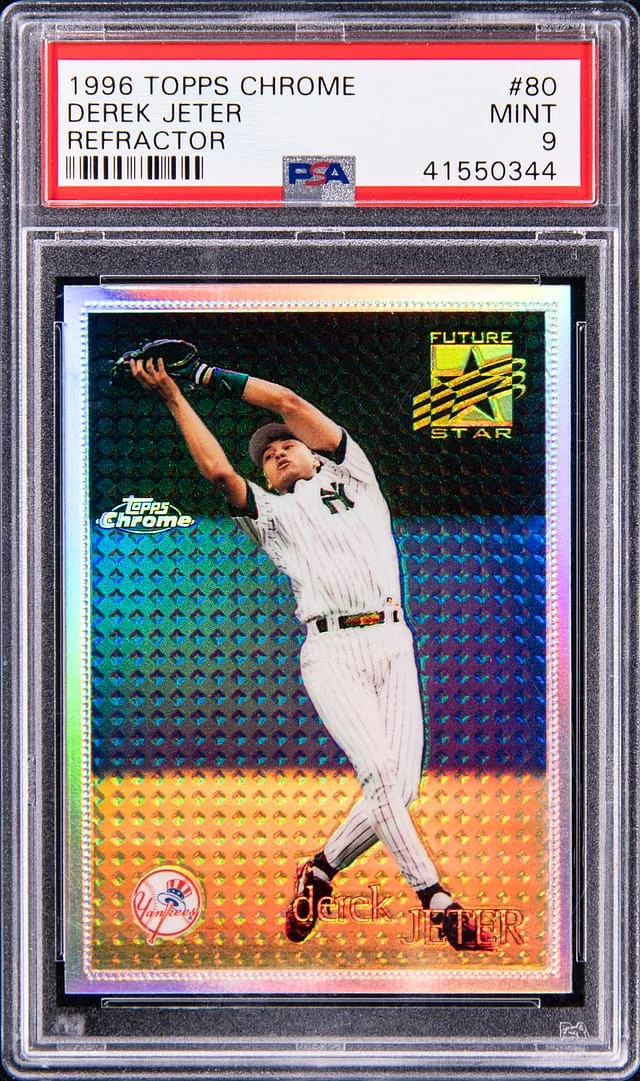 1996 Topps Chrome Derek Jeter Refractor #80 card image