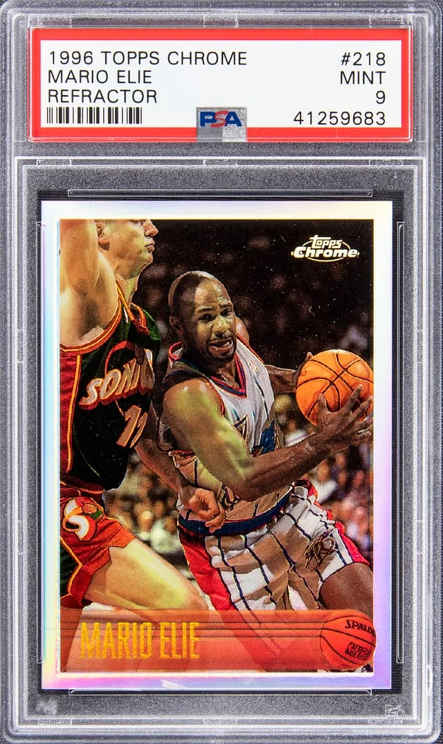 1996 Topps Chrome Mario Elie Refractor #218 card image