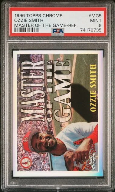 1996 Topps Chrome Ozzie Smith Master Of The Game #MG5 card image