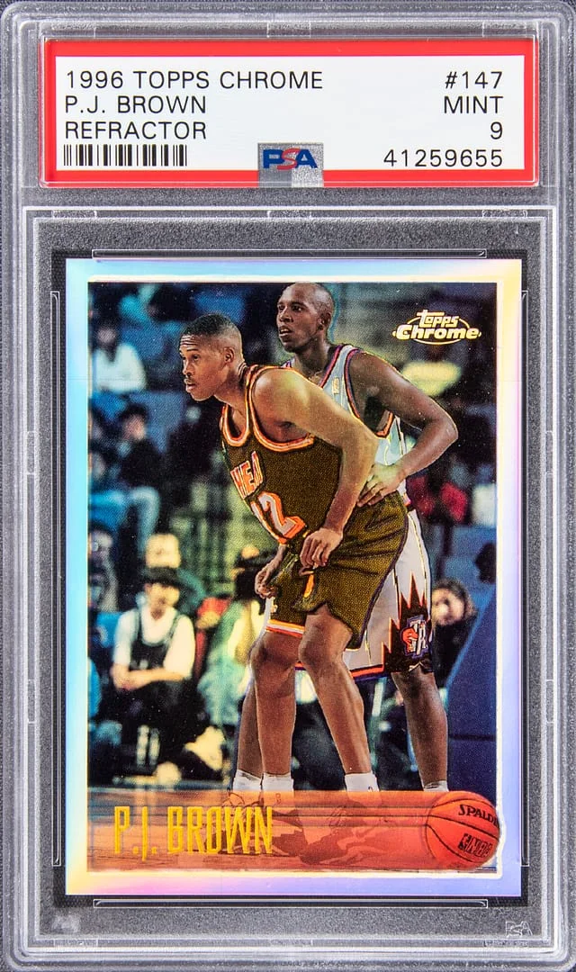 1996 Topps Chrome P.J Brown Refractor #147 card image