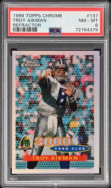 1996 Topps Chrome Troy Aikman Refractor #137 card image