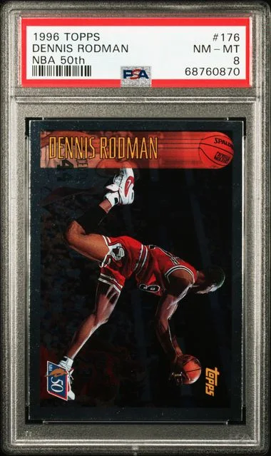 1996 Topps Dennis Rodman NBA 50th #176 card image