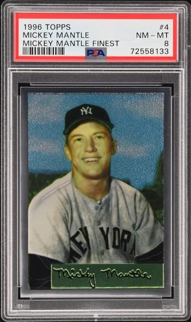 1996 Topps Finest Mickey Mantle 1954 Bowman Reprint #4 card image
