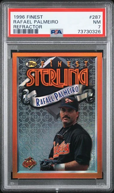 1996 Topps Finest Rafael Palmeiro Refractor #287 card image
