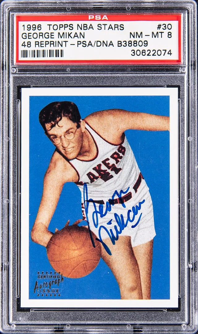 1996 Topps George Mikan NBA Stars 1948 Reprint Autograph #30 card image