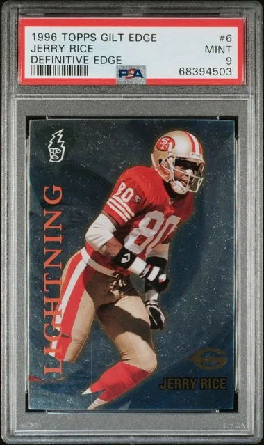 1996 Topps Jerry Rice Gilt Edge Definitive Edge #6 card image