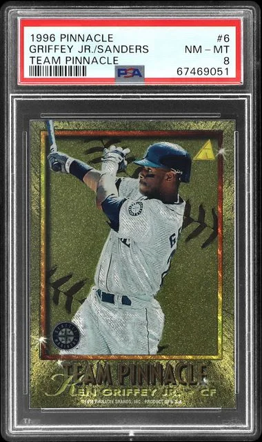 1996 Topps Ken Griffey Jr./Reggie Sanders Pinnacle Team Pinnacle #6 card image