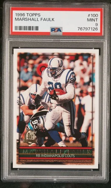 1996 Topps Marshall Faulk #100 card image