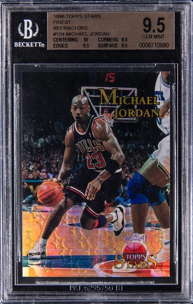 1996 Topps Michael Jordan Stars Finest Refractors #124 card image