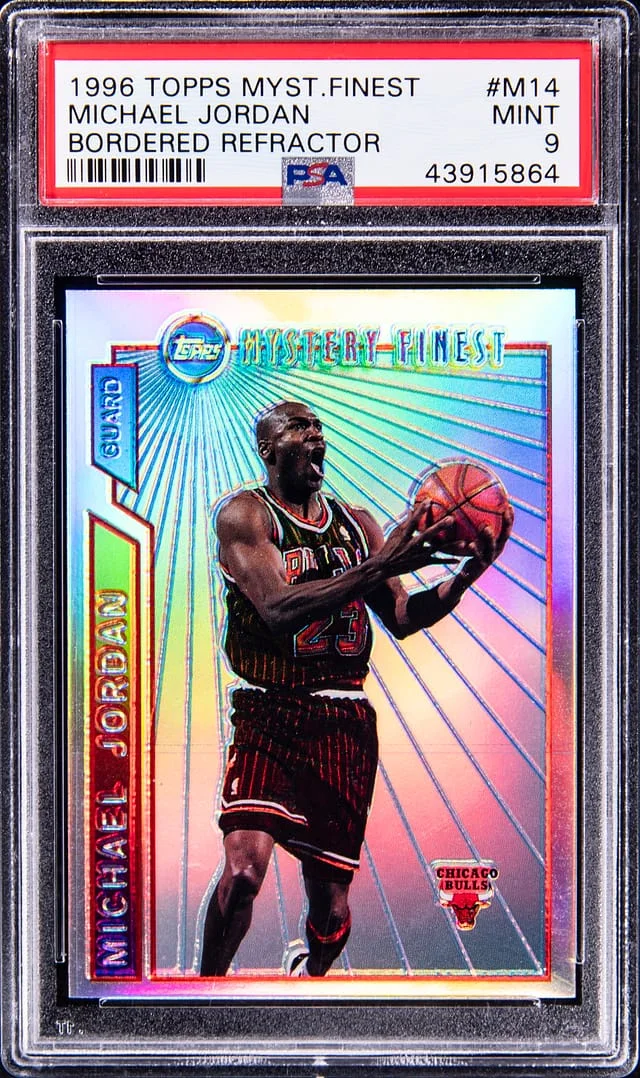 1996 Topps Michael Jordan Mystery Finest Bordered Refractor #M14 card image