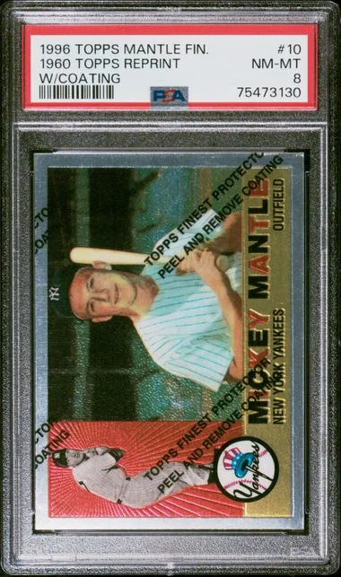 1996 Topps Mickey Mantle Mantle Finest 1960 Topps Reprint W/Coating #10 card image