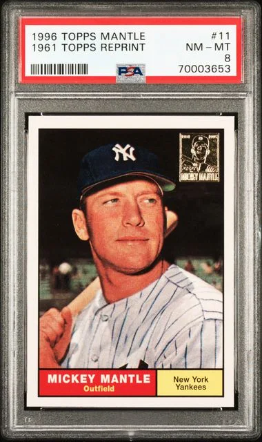1996 Topps Mickey Mantle Mantle 1961 Topps Reprint #11 card image