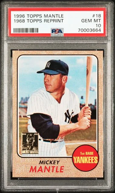 1996 Topps Mickey Mantle Mantle 1968 Topps Reprint #18 card image