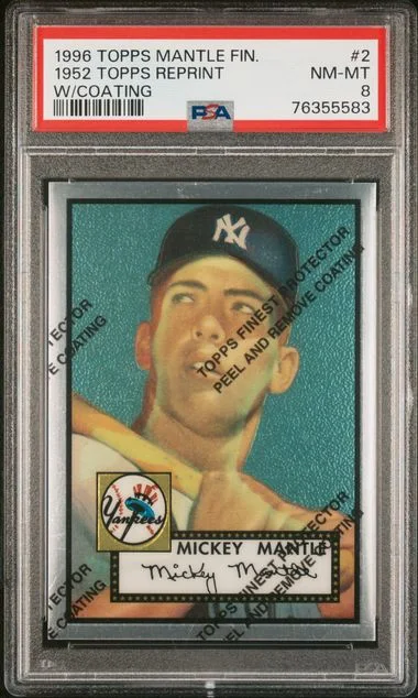 1996 Topps Mickey Mantle Mantle Finest 1952 Topps Reprint W/Coating #2 card image