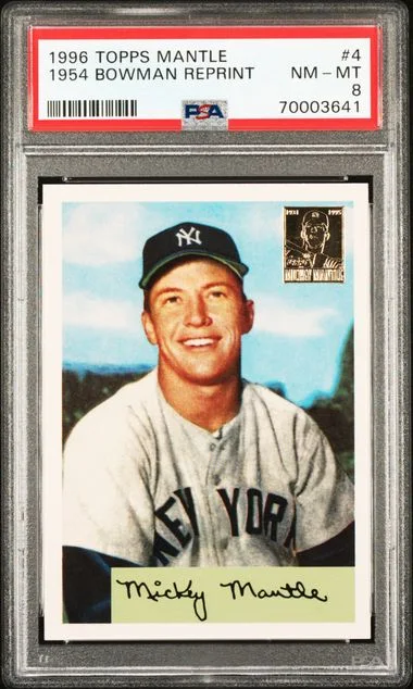 1996 Topps Mickey Mantle Mantle Finest 1954 Bowman Reprint, With Coating #4 card image