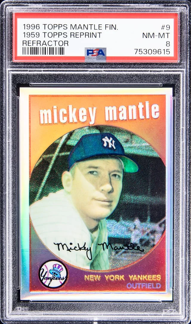 1996 Topps Mickey Mantle Mantle Finest 1959 Reprint Refractor #9 card image