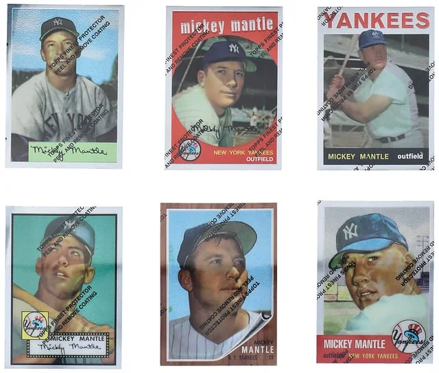 1996 Topps Mickey Mantle Commemorative Reprint Finest Near Set (18/19) #no-number card image