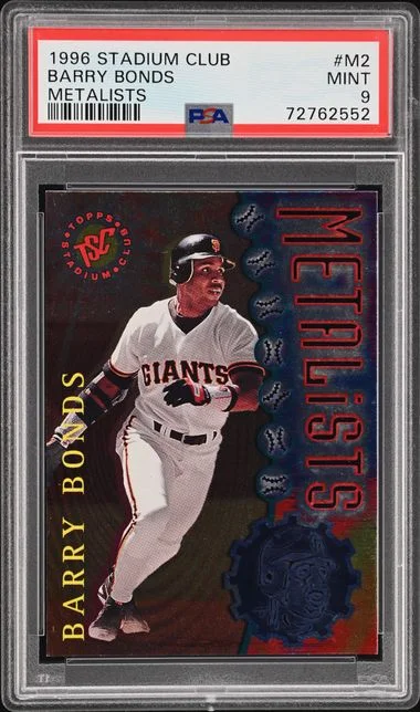 1996 Topps Stadium Club Barry Bonds Metalists #M2 card image
