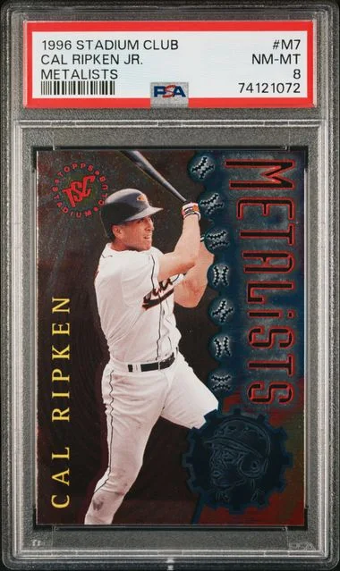 1996 Topps Stadium Club Cal Ripken Jr. Metalists #M7 card image