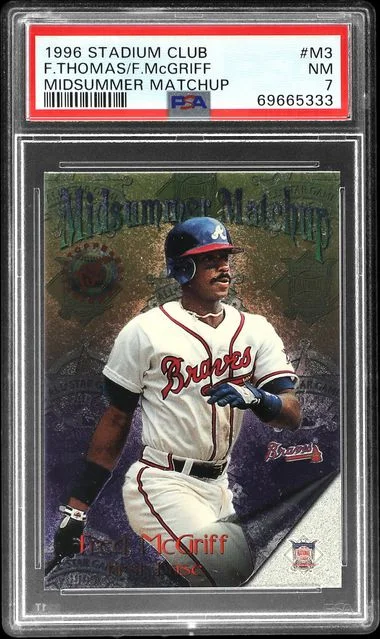 1996 Topps Stadium Club Frank Thomas/Fred McGriff Midsummer Matchup #M3 card image