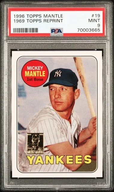 1996 Topps Topps Reprint #19 Mantle #1969 card image