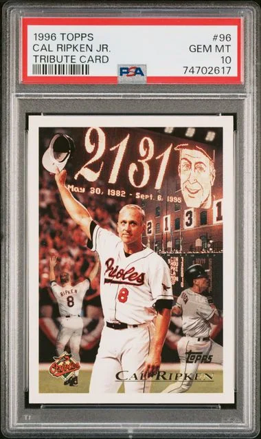 1996 Topps Tribute Cal Ripken Jr. Card #96 card image