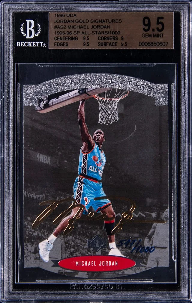 1996 UDA Jordan Gold Signatures '95-96 SP All-Stars Michael Jordan #AS2 card image