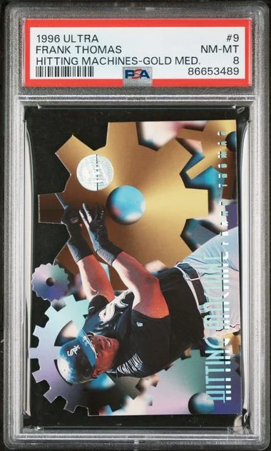 1996 Ultra Frank Thomas Hitting Machines Gold Medallion #9 card image