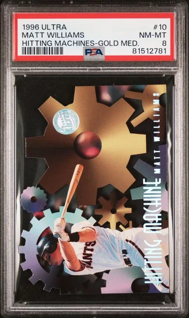1996 Ultra Matt Williams Hitting Machines Gold Medallion #10 card image