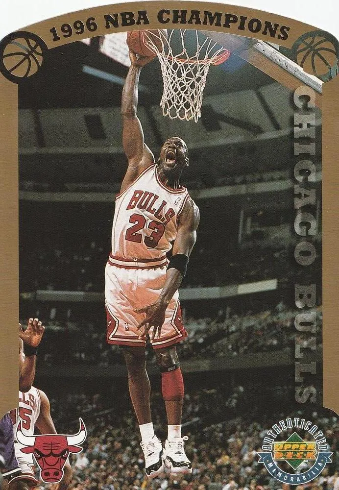 1996 Upper Deck Authenticated Chicago Bulls 1996 NBA Champions Michael Jordan #NNO card image