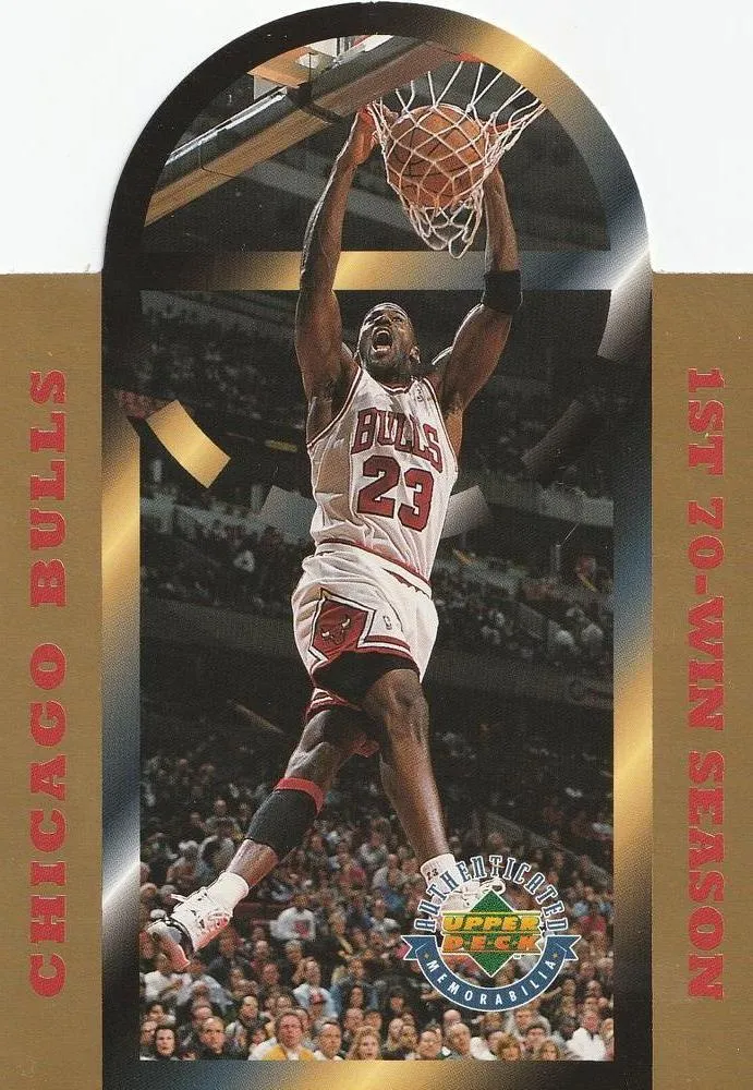 1996 Upper Deck Authenticated Chicago Bulls 1st 70-Win Season Michael Jordan #NNO card image