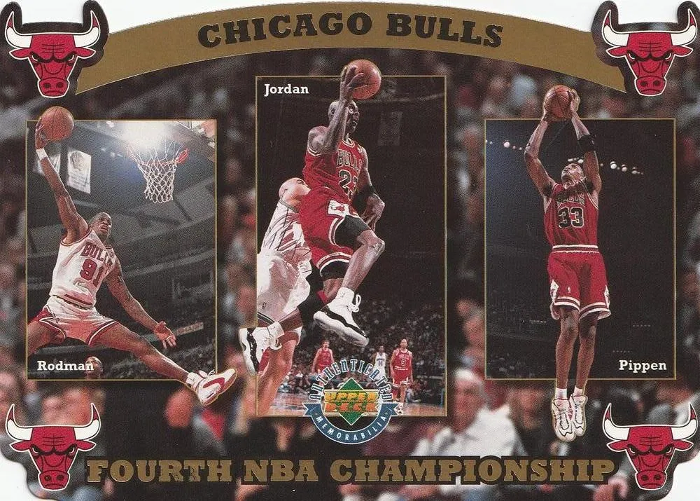 1996 Upper Deck Authenticated Chicago Bulls Fourth NBA Championship Michael Jordan #NNO card image
