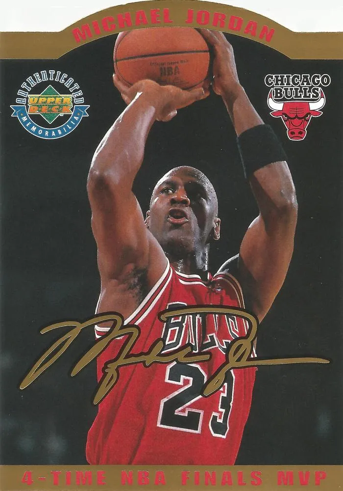 1996 Upper Deck Authenticated Michael Jordan 4-Time NBA Finals MVP Michael Jordan #NNO card image
