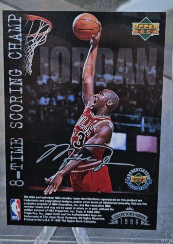 1996 Upper Deck Authenticated Michael Jordan 8-Time Scoring Champ (SN5000 Die Cut) Michael Jordan #NNO card image