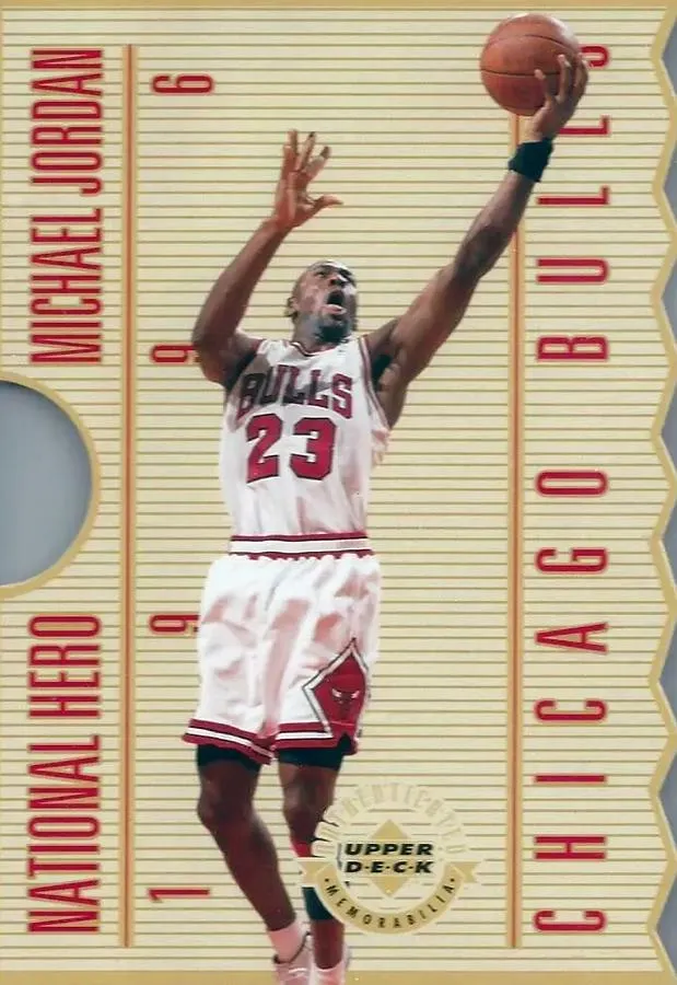 1996 Upper Deck Authenticated Michael Jordan National Hero Michael Jordan #NH1 card image