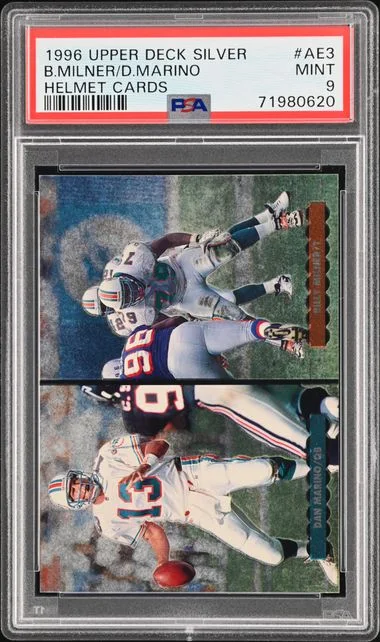 1996 Upper Deck B.Milner/D.Marino Silver Helmet Cards #Ae3 card image